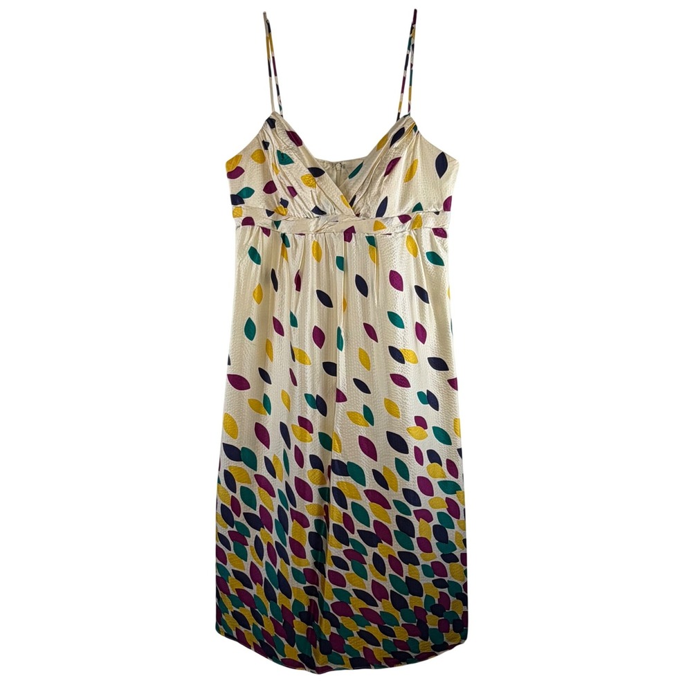 Shoshanna 100% Silk Cocktail Party Midi Dress Sustainable Empire Waist Size 6‎